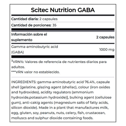 GABA, Ácido Gamma-Aminobutírico, 70 caps.
