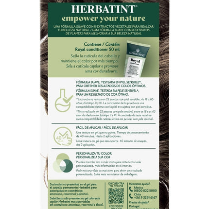 Tintura Permanente Natural, Rubio Ceniza, 7C. 170 ml