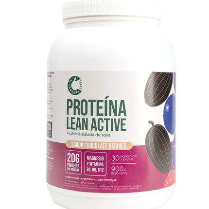Proteína Vegetal, Lean Active, Sabor Chocolate Berries, 900gr