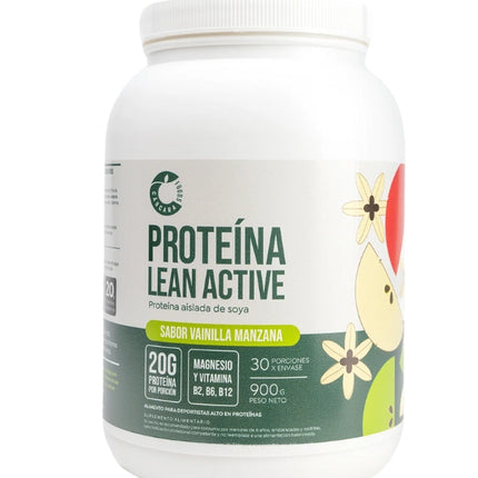 Proteína Vegetal, Lean Active, Sabor Vainilla Manzana, 900gr
