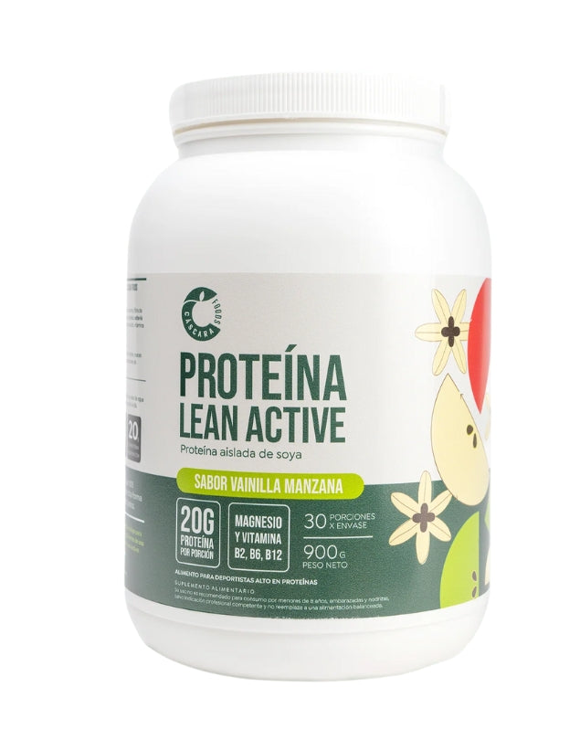 Proteína Vegetal, Lean Active, Sabor Vainilla Manzana, 900gr