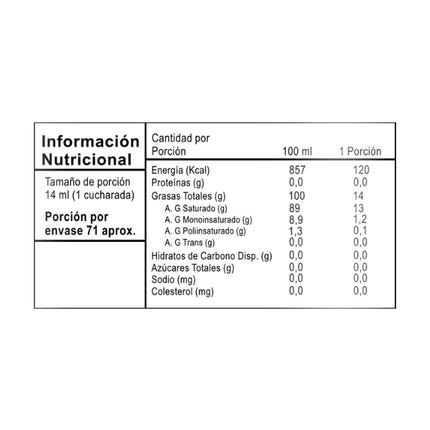 Aceite de Coco Orgánico, 1000 ml