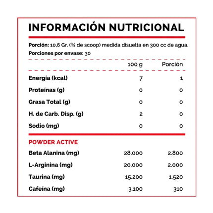 Beast Pre Workout, Pre entreno, Fruit Punch, 320 grs.