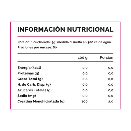 Creatina Monohidratada Women, Sin Sabor, 300grs