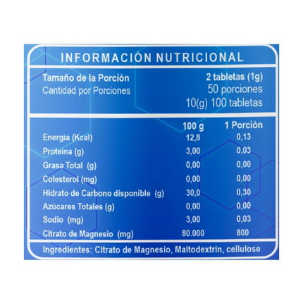 Citrato de Magnesio, 500mg, 100tab
