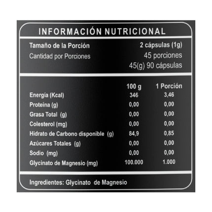 Glycinato de Magnesio, 500mg, 90caps
