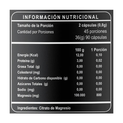 Citrato de Magnesio, 400mg, 90caps