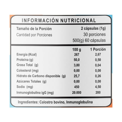 Bovine Colostrum, 500mg, 60caps