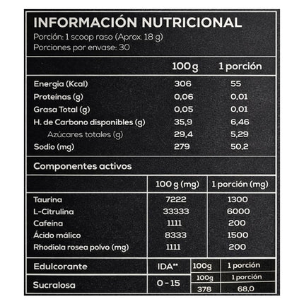 Kicker Pre entreno, Frambuesa Uva, 540g