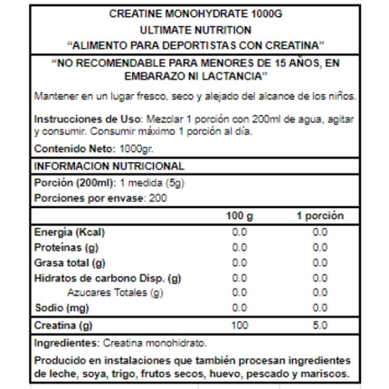 Creatina Monohidratada, 1kg