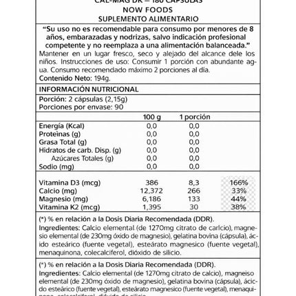Cal-Mag DK (Calcio + Magnesio + Vit D + Vit K2), 180 Caps