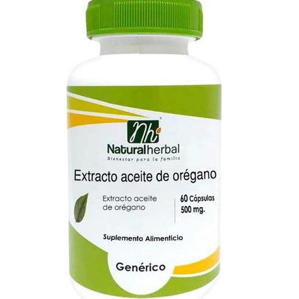 Extracto Aceite Orégano, 500 mg, 60 caps