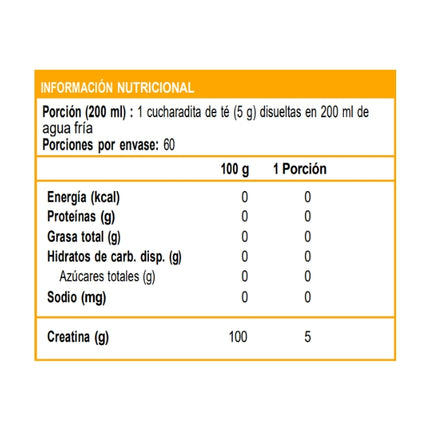 Creatina Monohidratada, En Polvo, 300 gr