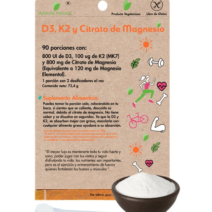 D3, K2 Y CItrato De Magnesio, 90 porciones