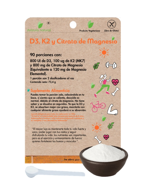 D3, K2 Y CItrato De Magnesio, 90 porciones