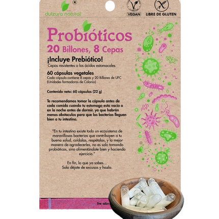 Probioticos 20 Billones, 8 Cepas, 60 caps