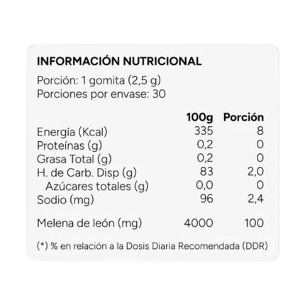 Gomitas Melena De Leon, 30 gomitas