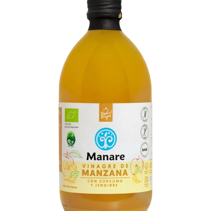 Vinagre de Manzana Organico, Curcuma Y Jengibre, 500 ml