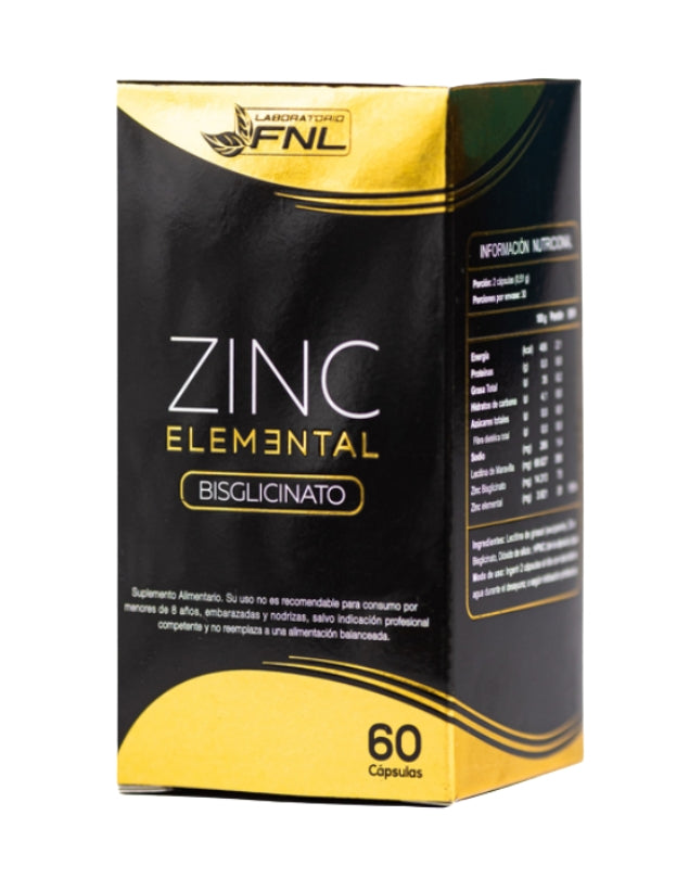Zinc Elemental, Bisglicinato, 60caps