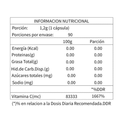 Vitamina C, 1000mg, 90caps