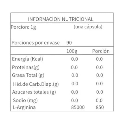 L-Arginina, 850mg, 90caps.