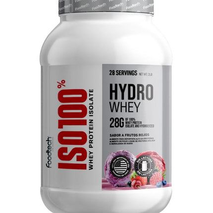 Iso100% Hydro Whey Protein Isolate, Sabor Frutos Rojos, 2lbs.