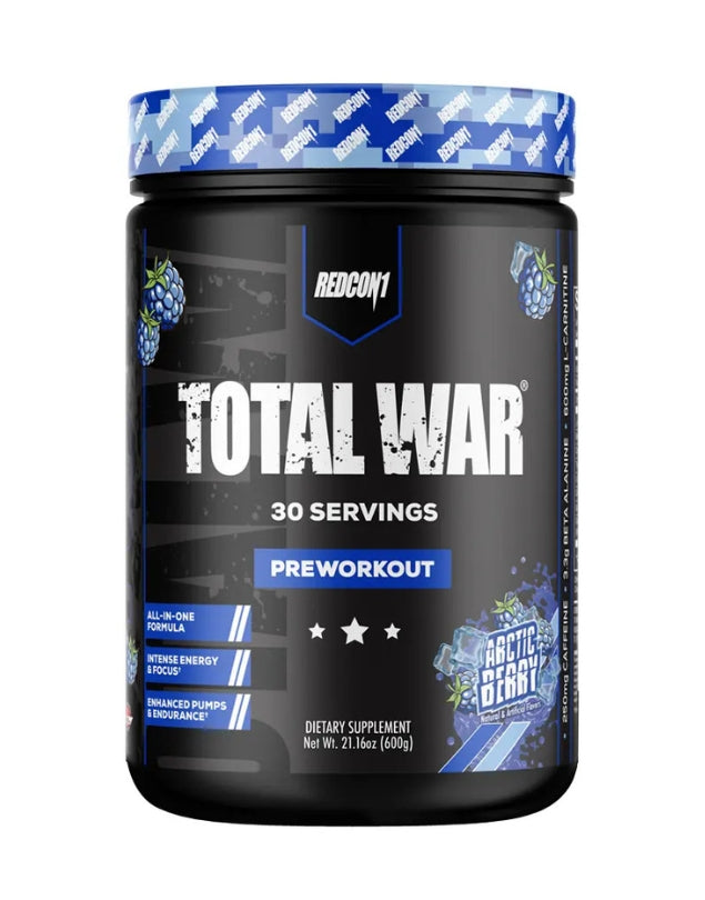 Total War, PreWorkout,Pre Entreno, Sabor Arctic Berry, 600 gr.
