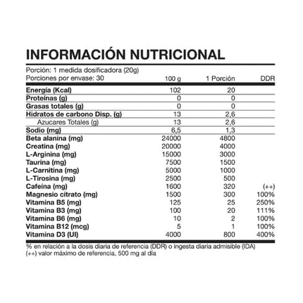 Pre-Entreno Premium Line, Sabor Manzana, 600gr