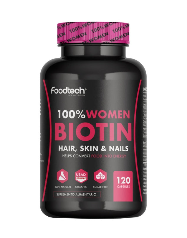 100% Women Biotin, Biotina, 120 caps.
