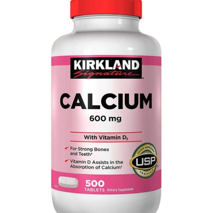 Calcium, Calcio + Vit D3, 600mg,  500 tabs.