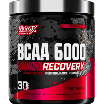 BCAA 6000 Polvo, Aminoacidos, Sabor Fruit Punch, 231 gr