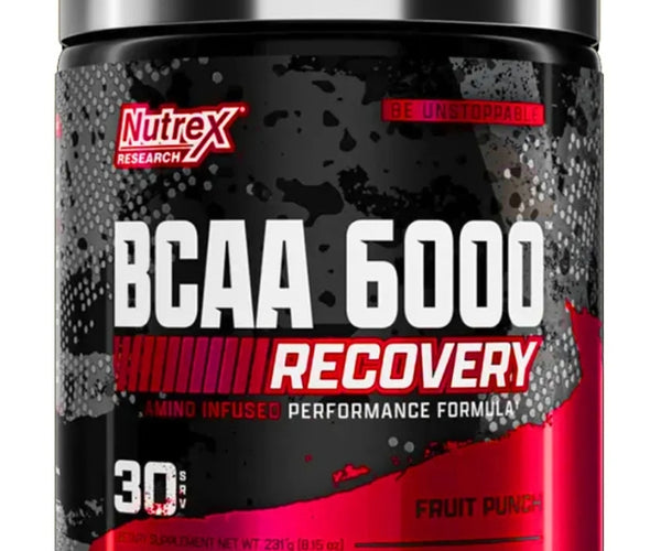 BCAA 6000 Polvo, Aminoacidos, Sabor Fruit Punch, 231 gr