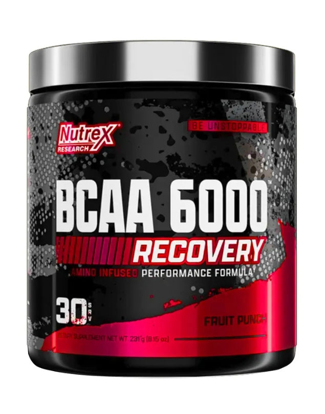 BCAA 6000 Polvo, Aminoacidos, Sabor Fruit Punch, 231 gr