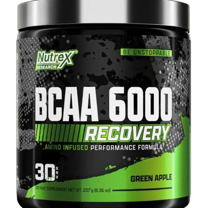 BCAA 6000 Polvo, Aminoacidos, Sabor Green Apple, 237 gr