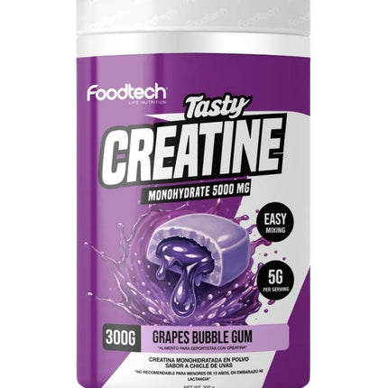Tasty Creatina Monohidratada, Grapes Bubble Gum, 300grs
