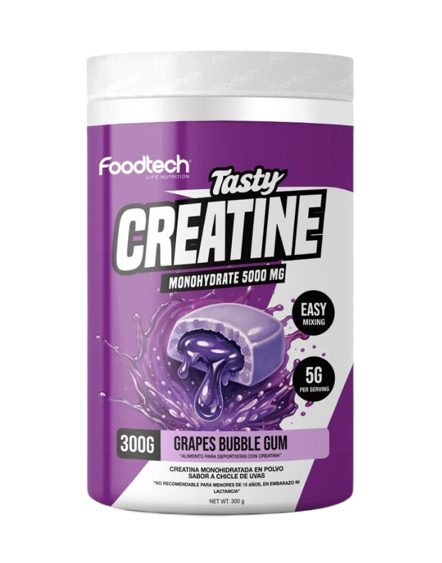 Tasty Creatina Monohidratada, Grapes Bubble Gum, 300grs