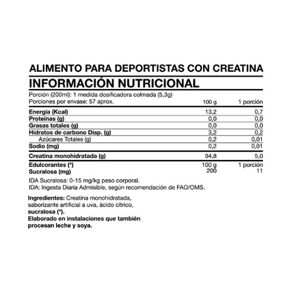 Tasty Creatina Monohidratada, Grapes Bubble Gum, 300grs