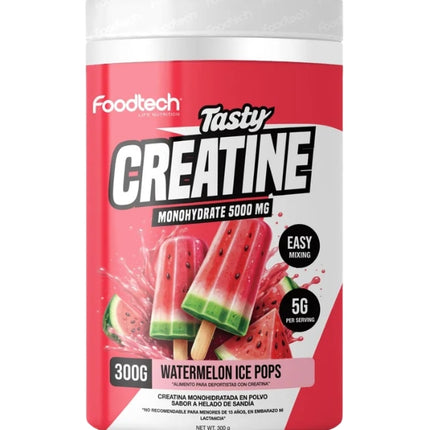 Tasty Creatina Monohidratada, Watermelon Ice Pops, 300grs