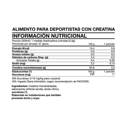 Tasty Creatina Monohidratada, Watermelon Ice Pops, 300grs