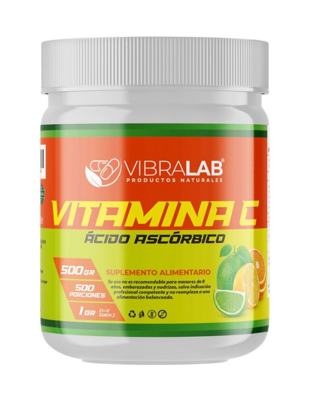 Vitamina C en Polvo, 500 gr.