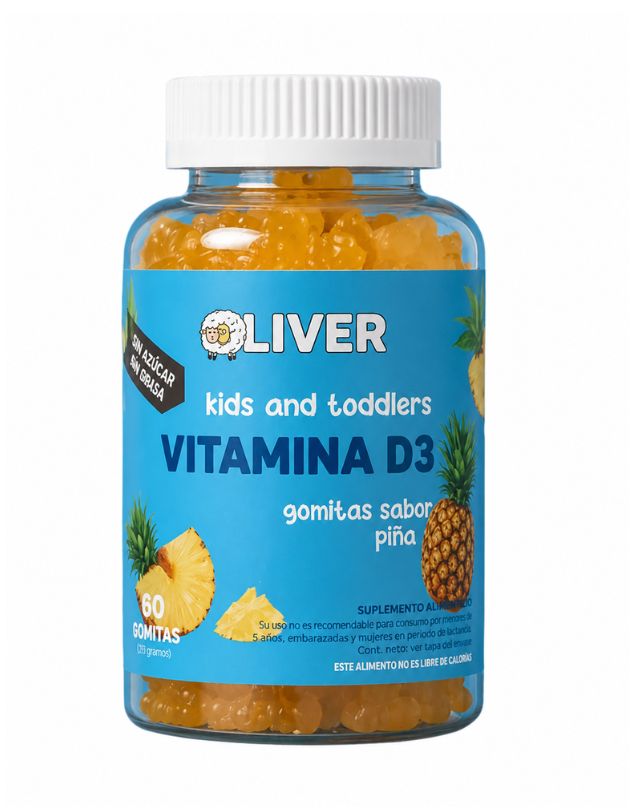 Vitamina D3, Sabor Piña, 60 gomitas