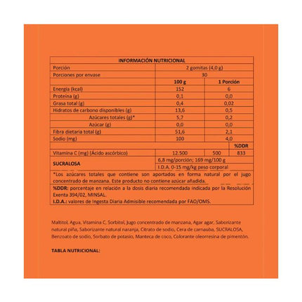 Vitamina C, Sabor Naranja, 60 gomitas