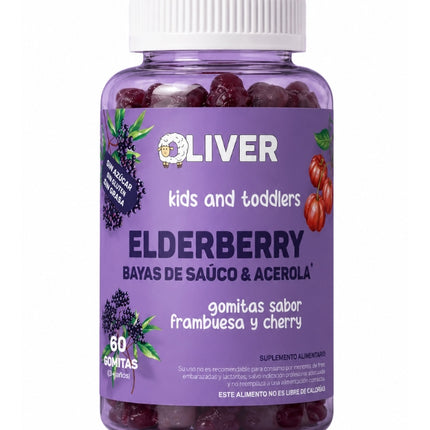 Elderberry + Acerola Cere, Sabor Frambuesa y Cherry, 60 gomitas
