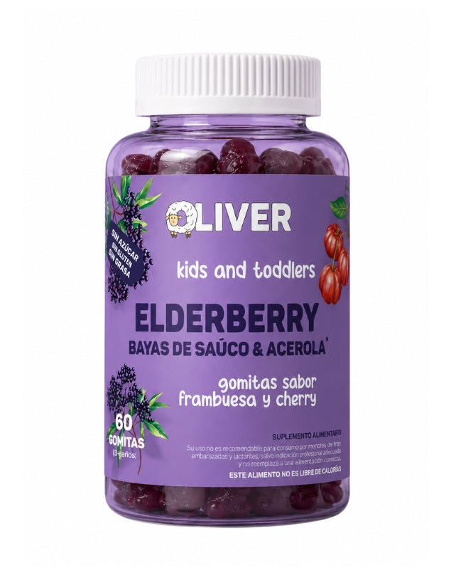 Elderberry + Acerola Cere, Sabor Frambuesa y Cherry, 60 gomitas