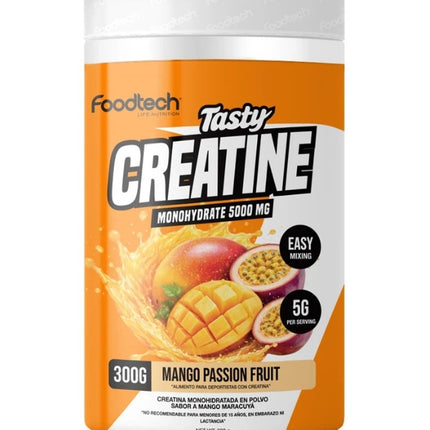 Tasty Creatina Monohidratada, Sabor Mango Maracuya, 300grs