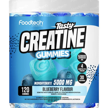 Tasty Creatina Monohidratada, Sabor Blueberry, 120 gomitas