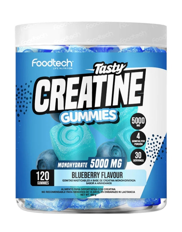 Tasty Creatina Monohidratada, Sabor Blueberry, 120 gomitas