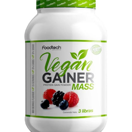 Vegan Gainer Mass, Ganador de Peso, Sabor Mix Berries, 3 lbs