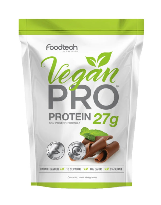 Vegan Protein, Sabor Cacao, 1 lbs, 480 grs