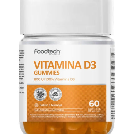 Vitamina D3 800 IU, Sabor a Naranja, 60 gomitas